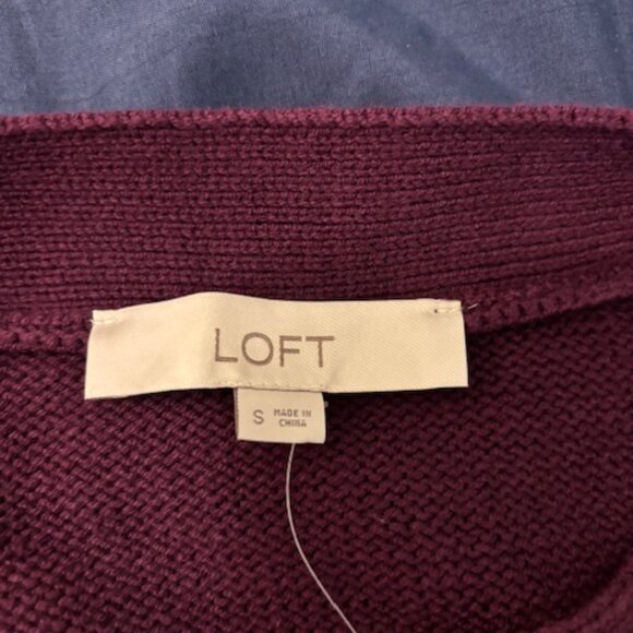 Loft Purple NWT Oversized Boatneck 3/4 Sleeve Sweater Small - Picture 5 of 5
